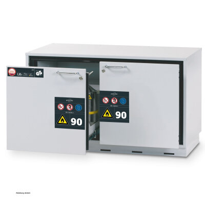 asecos safety base cabinet UB-S-90, 110 cm, depth 50 cm, 2 drawers