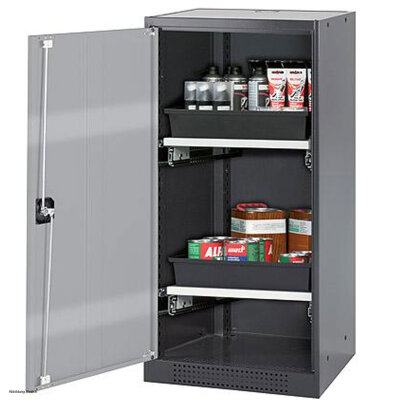 asecos CS-CLASSIC chemical cabinet, 54 cm, height 110 cm, door hinge left