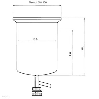 KGW Reaction vessels cylindrical, non-temperature controlled, with "L" valve