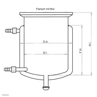 KGW Temperature-controlled reaction vessels with heating jacket connection DN15 glass flange and S40 ground joint