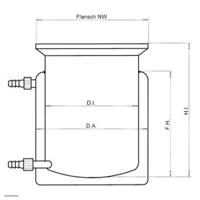 KGW Temperature-controlled reaction vessels with flat bottom and heating jacket connection DN15 glass flange