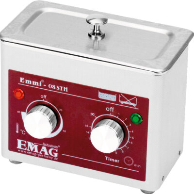 EMAG ultrasonic cleaner Emmi-08 STH made of stainless steel with heater