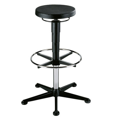 bimos swivel stool stool 3 with glider and foot ring steel integral foam black